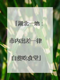 湖北一地：市内出差一律自费吃食堂