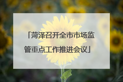 菏泽召开全市市场监管重点工作推进会议