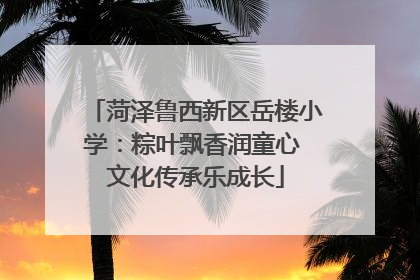 菏泽鲁西新区岳楼小学：粽叶飘香润童心 文化传承乐成长