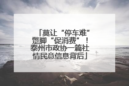 莫让“停车难”蹩脚“促消费”！泰州市政协一篇社情民意信息背后