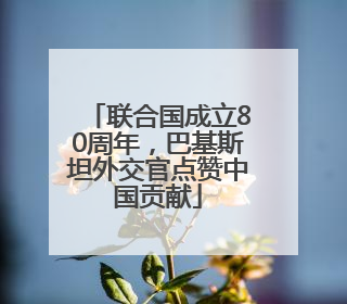 联合国成立80周年，巴基斯坦外交官点赞中国贡献