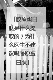 胶原蛋白肽是什么提取的？为什么医生不建议喝胶原蛋白肽