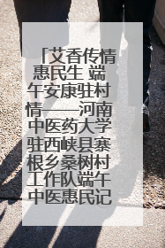 艾香传情惠民生 端午安康驻村情——河南中医药大学驻西峡县寨根乡桑树村工作队端午中医惠民记