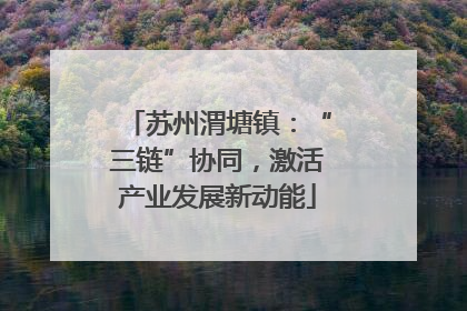 苏州渭塘镇：“三链”协同，激活产业发展新动能