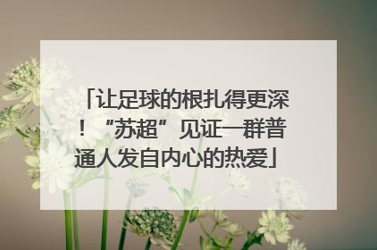 让足球的根扎得更深！“苏超”见证一群普通人发自内心的热爱