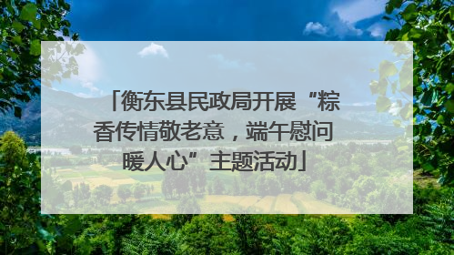 衡东县民政局开展“粽香传情敬老意，端午慰问暖人心”主题活动
