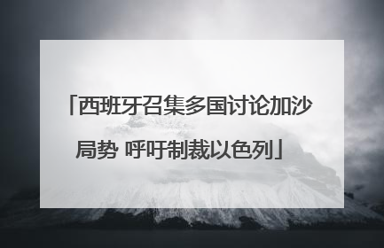 西班牙召集多国讨论加沙局势 呼吁制裁以色列