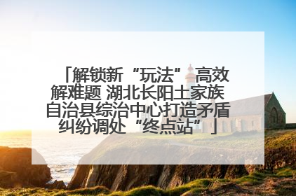 解锁新“玩法” 高效解难题 湖北长阳土家族自治县综治中心打造矛盾纠纷调处“终点站”