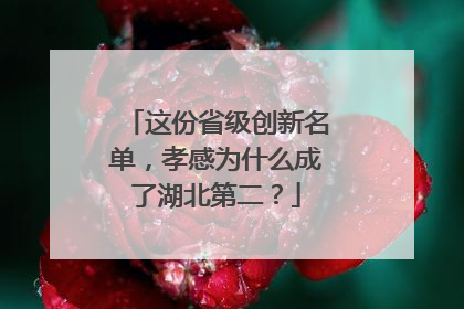 这份省级创新名单，孝感为什么成了湖北第二？