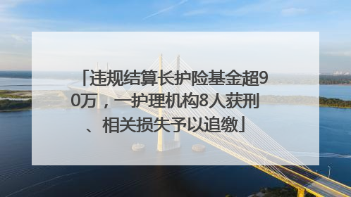 违规结算长护险基金超90万，一护理机构8人获刑、相关损失予以追缴