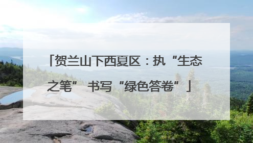 贺兰山下西夏区：执“生态之笔” 书写“绿色答卷”