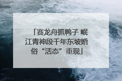 赛龙舟抓鸭子 岷江青神段千年东坡婚俗“活态”重现