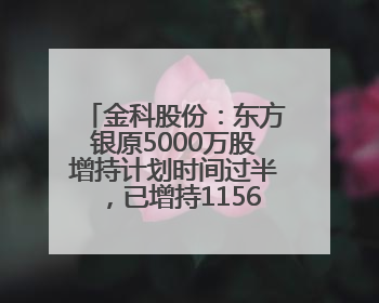 金科股份：东方银原5000万股增持计划时间过半，已增持1156.33万股