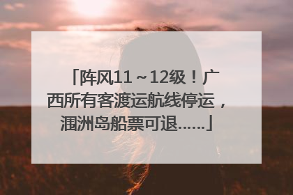 阵风11～12级！广西所有客渡运航线停运，涠洲岛船票可退……