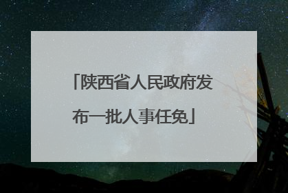 陕西省人民政府发布一批人事任免