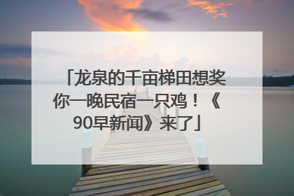 龙泉的千亩梯田想奖你一晚民宿一只鸡！《90早新闻》来了
