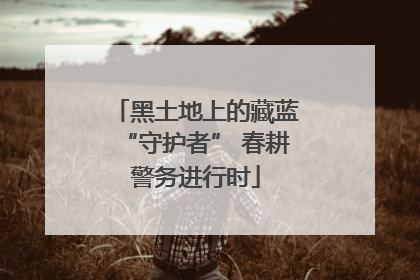黑土地上的藏蓝“守护者” 春耕警务进行时