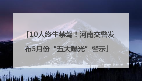 10人终生禁驾！河南交警发布5月份“五大曝光”警示