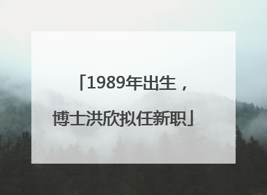1989年出生，博士洪欣拟任新职