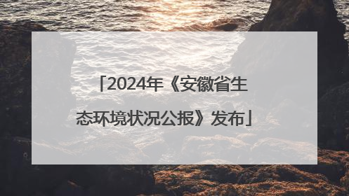 2024年《安徽省生态环境状况公报》发布