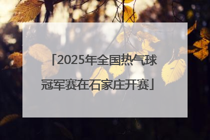 2025年全国热气球冠军赛在石家庄开赛