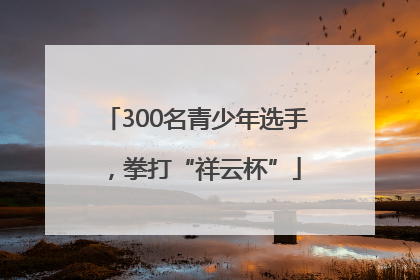 300名青少年选手，拳打“祥云杯”
