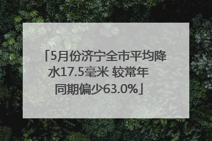 5月份济宁全市平均降水17.5毫米 较常年同期偏少63.0%