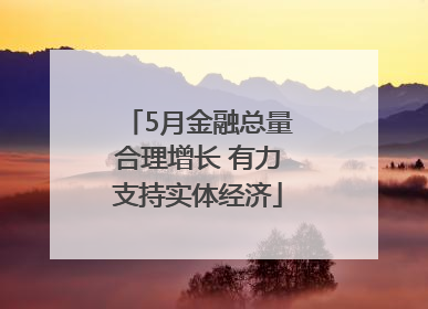 5月金融总量合理增长 有力支持实体经济