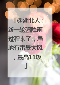 @湖北人：新一轮强降雨过程来了，局地有雷暴大风，最高11级