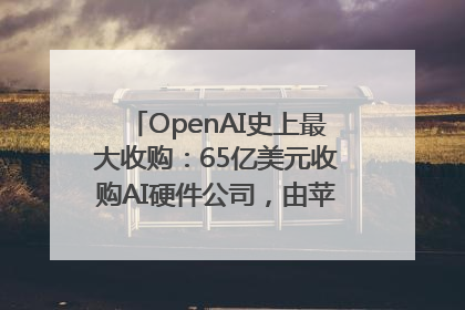 OpenAI史上最大收购：65亿美元收购AI硬件公司，由苹果前设计总监创办