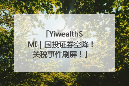 YiwealthSMI｜国投证券空降！关税事件刷屏！